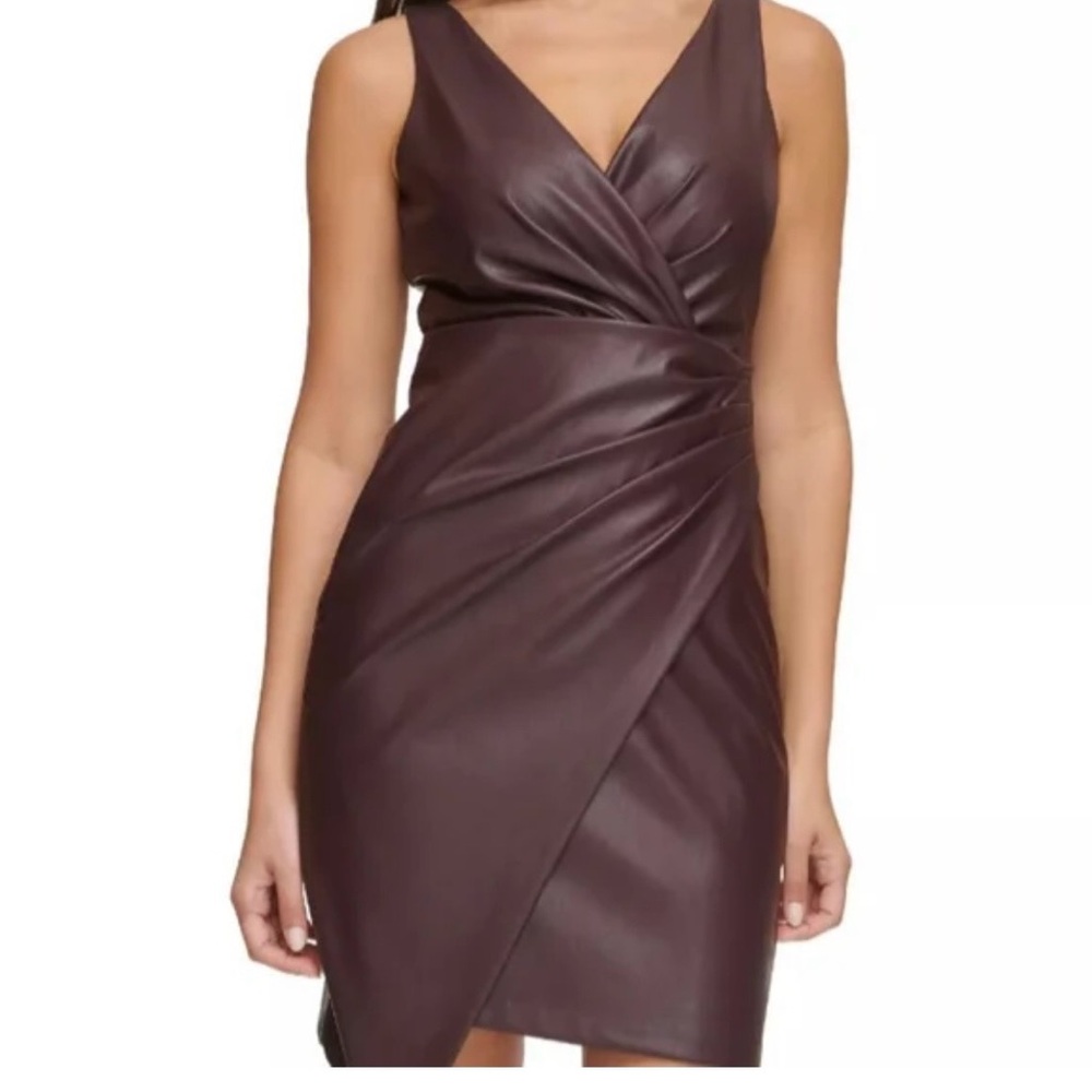 Guess Asymmetrical Burgundy Dress